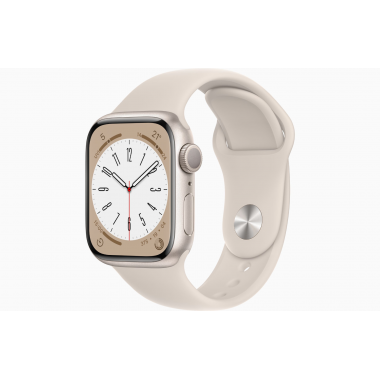 Apple Watch Series 8 41 mm (GPS) Polarstern Aluminiumgehäuse mit Polarstern Sportarmband M/L