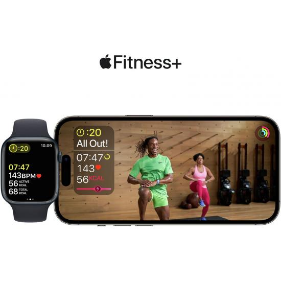 Apple Watch Series 8 45 mm (GPS) Silber Aluminiumgehäuse mit weißem Sportarmband S/M Apple Watch Series 8 45 mm (GPS) Silber Aluminiumgehäuse mit weißem Sportarmband S/M