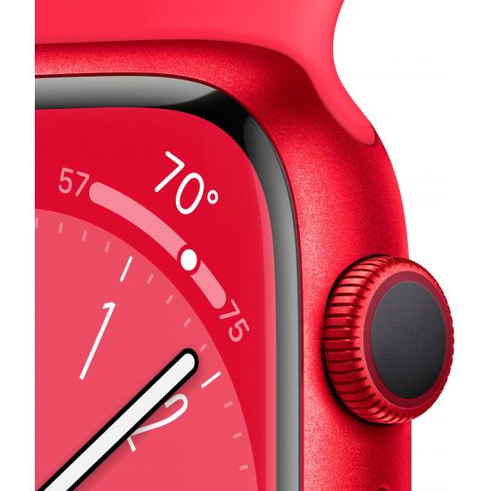 Apple Watch Series 8 45 mm (GPS) (PRODUCT)RED Aluminiumgehäuse mit S/M (PRODUCT)RED Sportarmband Apple Watch Series 8 45 mm (GPS) (PRODUCT)RED Aluminiumgehäuse mit S/M (PRODUCT)RED Sportarmband