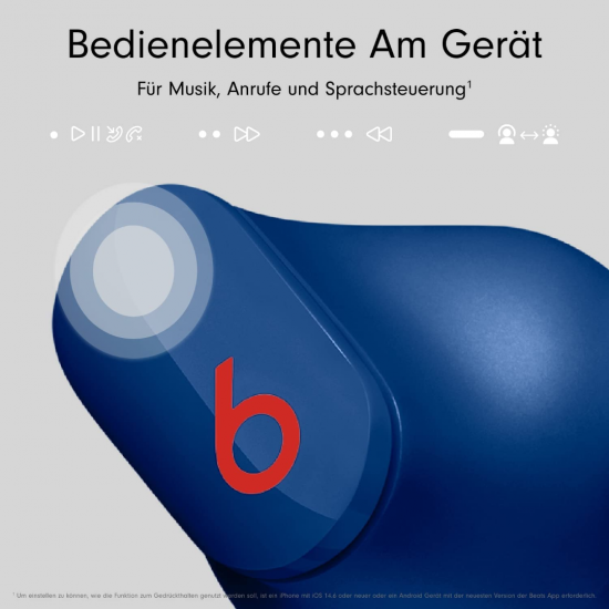 Beats Studio Buds - Komplett kabellose Bluetooth In-Ear Kopfhörer mit Noise-Cancelling - schweißbeständige - Ozeanblau
