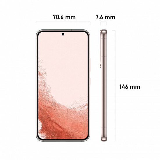 Samsung Galaxy S22 5G (SIM-Free, 8+128GB) Smartphone - Pink Gold