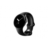 Google Pixel Watch (Wi-Fi, 41 mm) mattschwarzes Edelstahlgehäuse mit Obsidian Sports Active-Armband