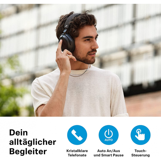 Sennheiser Momentum 4 Kabelloser Kopfhörer mit Bluetooth (Schwarz)