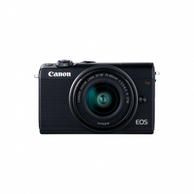 Canon EOS M100 Spiegellose Kamera mit EF-M 15-45 mm f/3.5-6.3 IS STM Objektiv - Schwarz